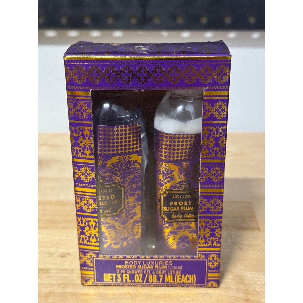 Body Luxuries Frosted Sugar‎ Plum Scented 2 PC Shower Gel & Body Lotion